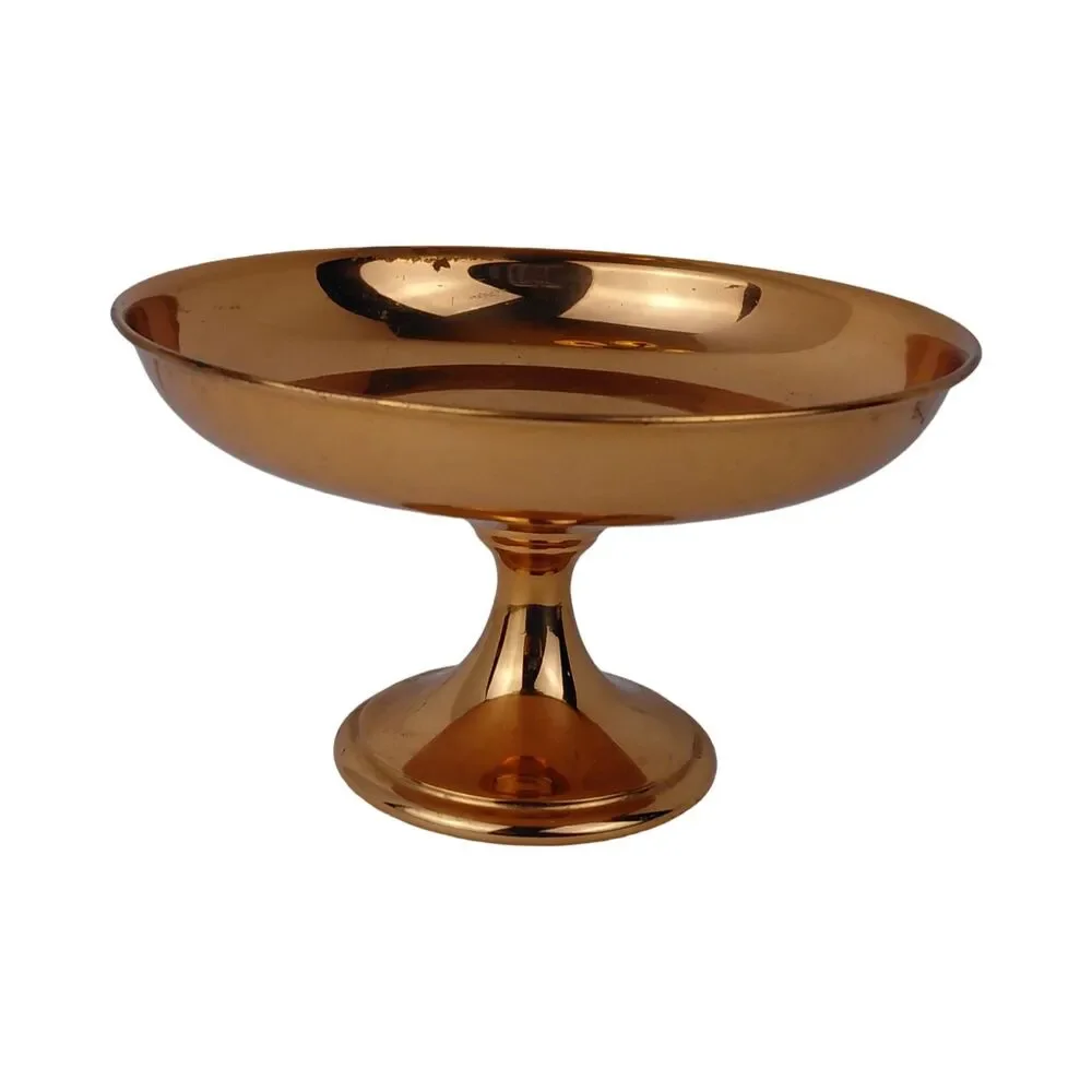 Vintage Coppercraft Guild Pedestal Copper Footed Bowl Candy Dish Round 7